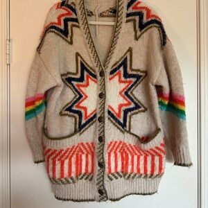 Commense Beige Star Patterned Cardigan
